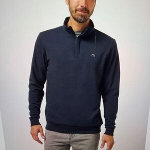 TravisMathew Navy Quarter-Zip Pullover: St Andrews Edition